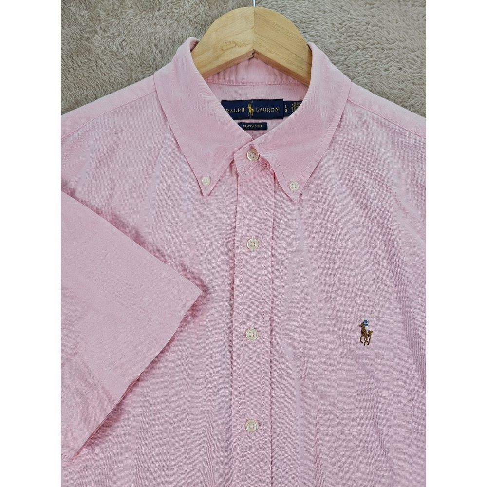 Ralph Lauren Oxford Shirt Classic Fit Size L Embroidered Polo Pony Logo